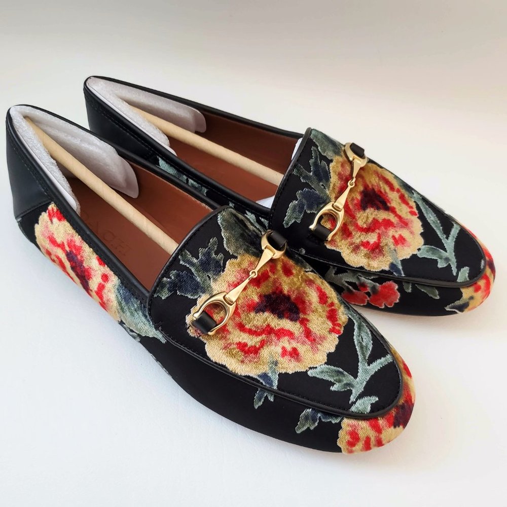 NEW COACH Floral Rose Jacquard Loafers Flats - Picture 3 of 8
